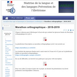 Marathon orthographique - 2018-2019