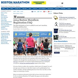 2014 Boston Marathon Registration FAQ