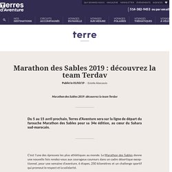 Marathon des Sables 2019 : découvrez la team Terdav