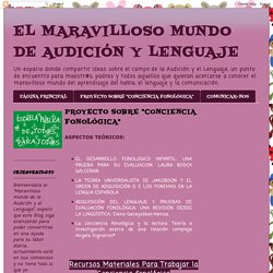 EL MARAVILLOSO MUNDO DE AUDICIÓN Y LENGUAJE: PROYECTO SOBRE "CONCIENCIA FONOLÓGICA"
