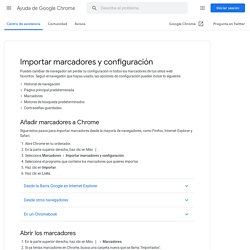 Importar y exportar marcadores - Ayuda de Google Chrome