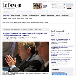 Budget: Marceau est déçu et en colère après une «attaque frontale» d'Ottawa