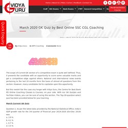 March 2020 GK Quiz by Best Online SSC CGL Coaching