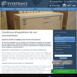 Conditions d'expédition de vos marchandises en France et à l'International