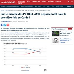 Sur le marché des PC OEM, AMD dépasse Intel pour la première fois en Corée !