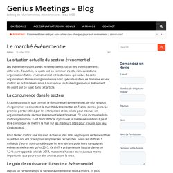 Le marché événementiel - Genius Meetings - Blog