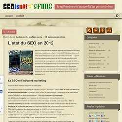 Etat du SEO en 2012 : Marché du référencement & e-marketing par SEOmoz