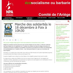 13 déc. 2020 Marche des solidarités le 18 décembre à Foix à 10h30