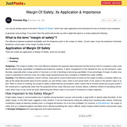 Margin Of Safety, Its Application & Importance