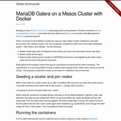 MariaDB Galera on a Mesos Cluster with Docker