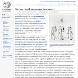 Mariage dans les romans de Jane Austen