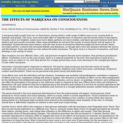 The Effects of Marijuana on Consciousness