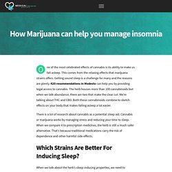 How Marijuana Can help you Manage Insomnia