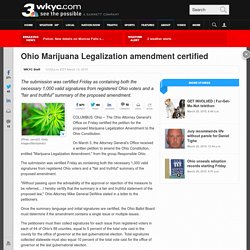 Ohio Marijuana Legalization amendment certified