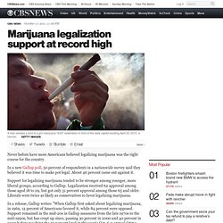 Marijuana legalization support at record high