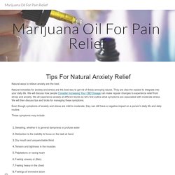 Marijuana Oil For Pain Relief