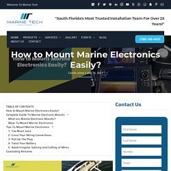How to Mount Marine Electronics Easily?