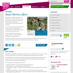 Royal Marines officer job information
