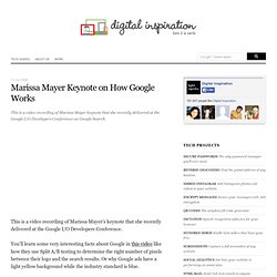 Marissa Mayer Keynote on How Google Works