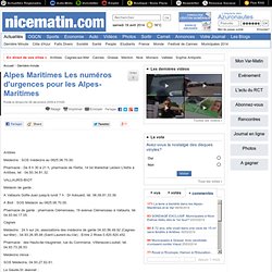 numéros d'urgences pour les Alpes-Maritimes