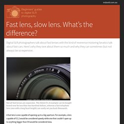 Fast lens, slow lens. What’s the difference?