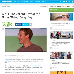 Mark Zuckerberg: I Wear the Same Thing Every Day