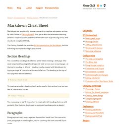 Markdown Cheat Sheet - Writing content