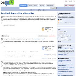Any Markdown editor alternative - OSQA