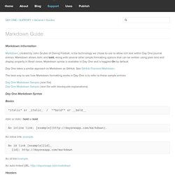 Markdown Guide – DAY ONE / SUPPORT