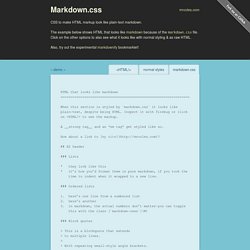 Markdown.css - make HTML look like plain-text