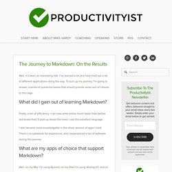 The Journey to Markdown: On the Results — Productivityist