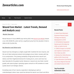 Wound Care Market  : Latest Trends, Demand and Analysis 2027 – Zonearticles.com