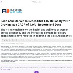 Folic Acid Market To Reach USD 1.07 Billion By 2027 Growing at a CAGR of 4.0%