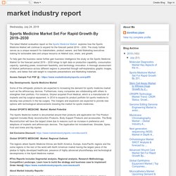market industry report: Sports Medicine Market Set For Rapid Growth By 2019–2030