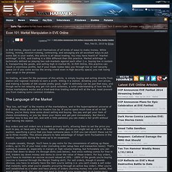 Econ 101: Market Manipulation in EVE Online