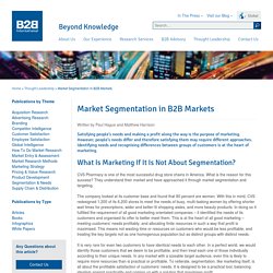 Market Segmentation in B2B Markets