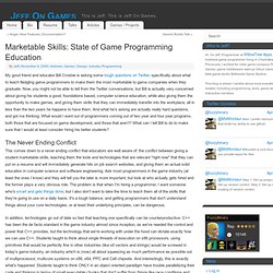 Marketable Skills: State of Game Programming Education - Jeff On Games
