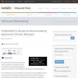 A Marketer's Guide to Accumulating Awesome Online Reviews