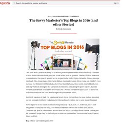 The Savvy Marketer’s Top Blogs in 2016 (and oth... - Sales and Marketing Strategies - Quora