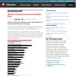 Marketers Challenged to Keep Pace with Mobile, Social