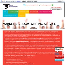 Marketing essay writing Help by Academic Assignment