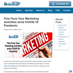 Fine-Tune Your Marketing Activities amid COVID-19 Pandemic