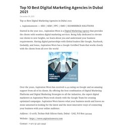 Top 10 Best Digital Marketing Agencies in Dubai 2021 – Telegraph