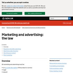 Marketing and advertising: the law