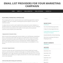 Four Email Marketing Approaches - Email list providers for your marketing campaign