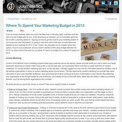 Where To Spend Your Marketing Budget in 2013