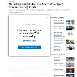 Marketing Budgets Fall as a Share of Company Revenue, Survey Finds