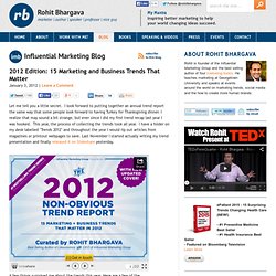 2012 Edition: 15 Marketing and Business Trends That Matter