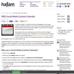 FREE Social Media Editorial Content Calendar