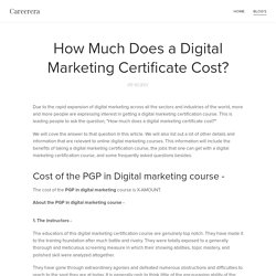 How Much Does a Digital Marketing Certificate Cost?